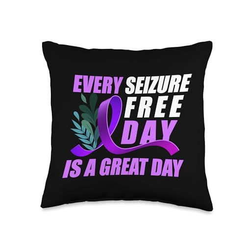 Epilepsy Awareness Ribbon Every Seizure Free Day Great Day Throw Pillow