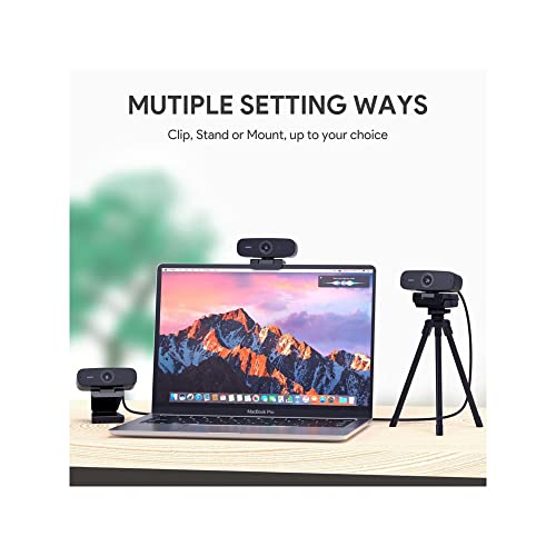 Webcam 1080p Full HD, Live Streaming Kamera mit Rauschunterdrückung Mikrofon, Desktop oder Laptop USB Webcam für Breitbild-Videoanrufe und Aufnahme schwarz – Bild 4