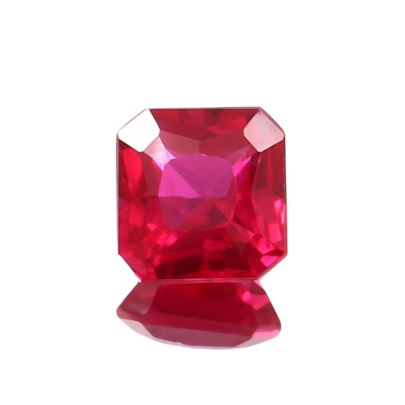 Rubis naturel taillé en émeraude, gemme de prestige pour bague