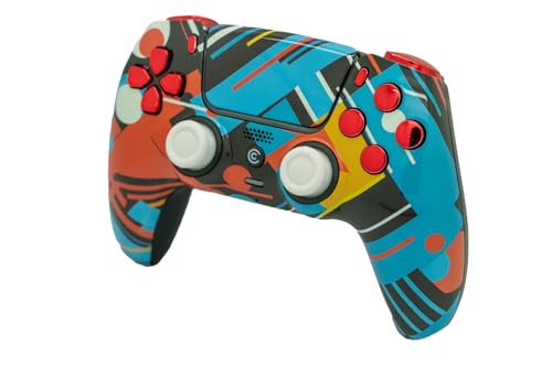 Image of Custom Controllerzz Custom Wireless Controller Compatible with PS5 - Multiple Designs Available (Abstract Fusion & Red Chrome)
