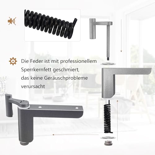 Türschließer Ohne Bohren, Automatischer Mini Türschliesser Zimmertür, Linke oder Rechte Innentür (Silber 1pack)