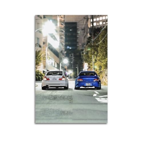Tableau Impreza STi Lancer Evo IV haut de gamme pour salon moderne