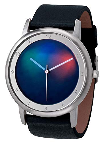 Rainbow Watch Unisex Uhr Quarz Avantgardia Light mit schwarzem Echtleder Armband