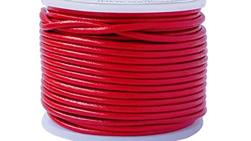 Cords Essentials Round Genuine Leather String Cord, Rope for Jewelry Making Necklaces, Bracelets, Kumihimo Braiding, Wraps
