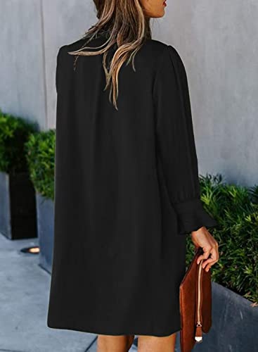 JOCAFIYE Womens Dresses Summer Casual Dress Long Sleeve V Neck Dress Shift Dress for Women 20254