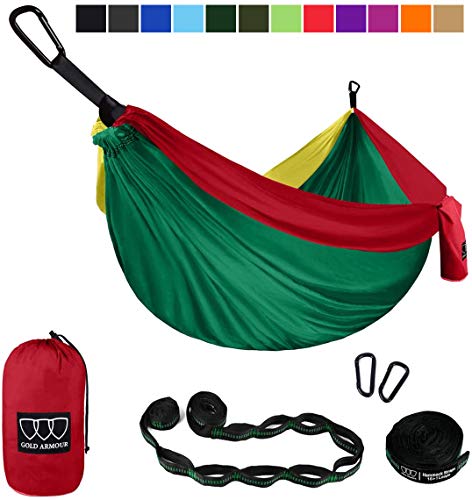 Gold Armour Camping Hammock - XL Double Parachute Hammock