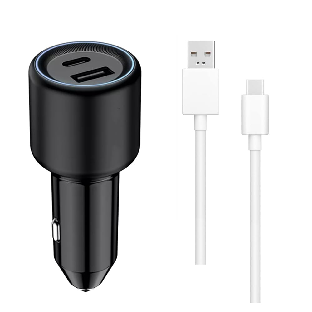 80W Autoladegerät SuperVOOC Kfz-Schnellladeadapter mit USB-A & USB-C Ladekabel – Dual Port Autoladegerät inkl. Ladekabel für Oppo Find X9 X8 X7 X6 X5 Reno15 14 13 12 11 10 UVM