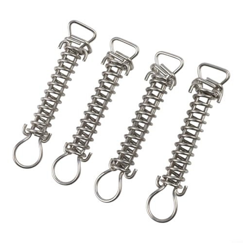 Lot de 4 ressorts de couverture de piscine en acier inoxydable avec protection pour l'hiver en maille de sécurité - Pièces de rechange robustes - Kit d'extension D-For Ring - Blanc (sans boîtier)