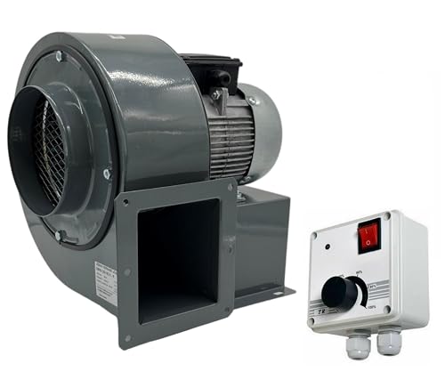 Uzman -Versand OBR-200M - Ventilador radial con regulador de velocidad industrial de 400 W, ventilador centrífugo radial