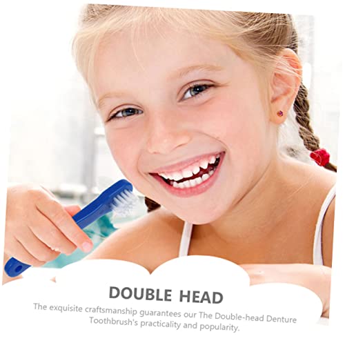 BATHVEVE 6 Stück Kleine Zahnbürsten für Zahnersatz Doppelköpfige Prothesenbürste Ergonomischer Griff Sanfte für Vollständige und Teilprothesen für Empfindliche Zähne – Bild 5