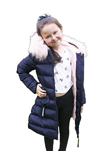 Charcoal Fashion CFW2106 Mädchen-Mantel mit Fellfutter, Midi-Länge Gr....