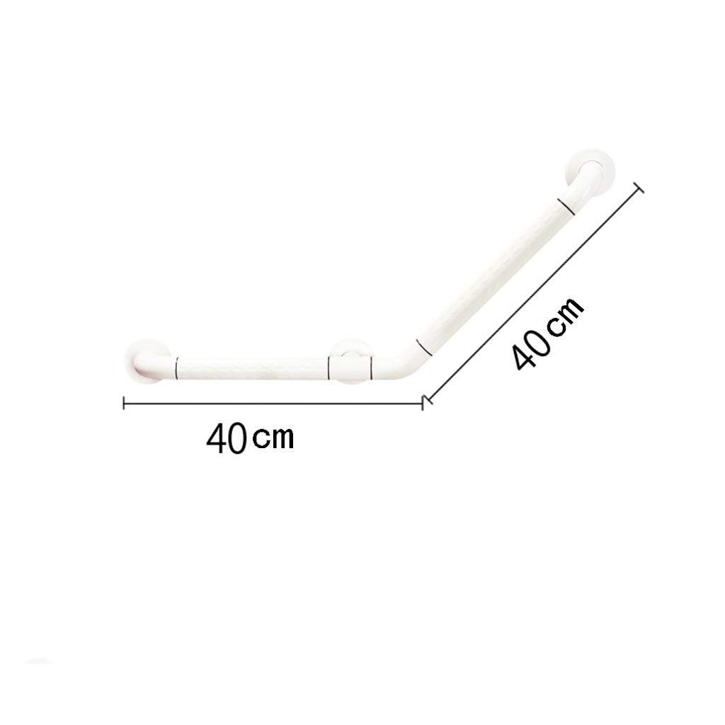 Barra di sostegno angolare antistatica per il bagno, per anziani e disabili, montaggio a parete, design antiscivolo, senza barriere (bianco, 5 misure)