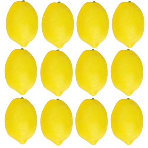 Faux Lemons Decor Artificial Fruits Fake Plastic Lemons Decorations Party Lifelike Simulation for Kitchen Table Summer Lemon Party Vase Fillers Fruit