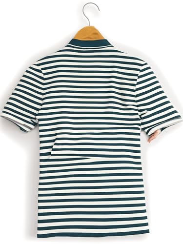 Image of Mack Jonney Men's Striped Cotton Rich Polo T Shirt | Collar Tshirts | Half Sleeves | Stripe-Regular Fit-MACK640682