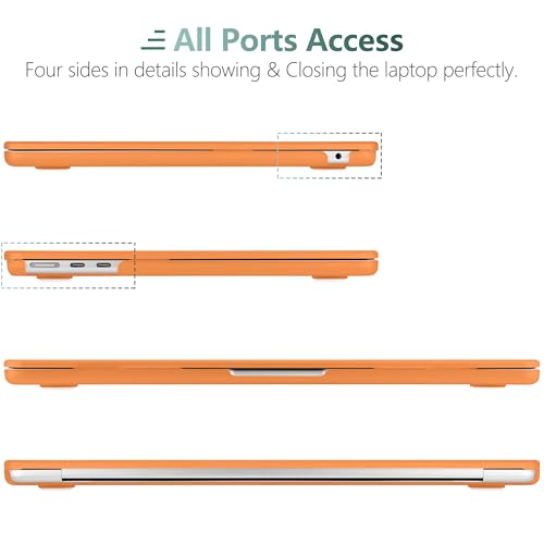 Image of DONGKE Compatible with MacBook Air 13.6 inch Case M4 M3 M2 2025 2024 2023 2022 A3240 A3113 A2681, Plastic Hard Shell & Keyboard Cover for MacBook Air M4 13 inch Case, Matte Cosmic Orange