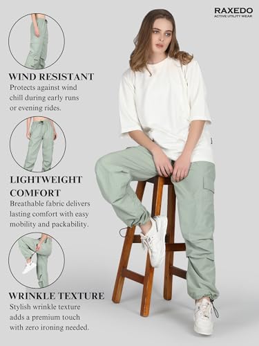 Image of Parachute Pants for Women - Water-Resistant Cargo Pants for Women | Stylish Activewear for Travel, Office, Gym, Trekking & Everyday Comfort | Korean Pants for Woman
