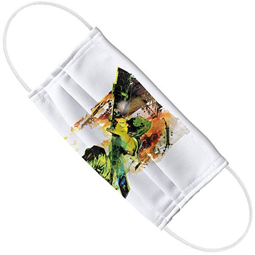 Popfunk Justice League Green Arrow Painted Archer 1-Ply Reusable Face Mask Covering with Adjustable Nose Wire, Unisex