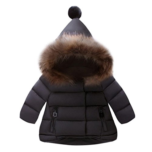 Dragon868 Abrigos Bebé, Niños Unisex otoño Invierno Caliente Chaqueta Abrigos Tamaño 12 Meses-5 años (2 años, Negro)