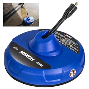 MEKOH 14” Electric Pressure Washer Surface Cleaner Attachment, 2500 PSI Universal Power Washer Accessories for Driveway Sidewalk Deck Patio Concrete Cleaning, 1/4″ Quick-Connect, Dual Rotary Nozzles