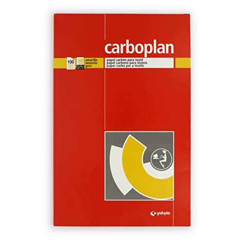 Grafoplás | Box of 100 Sheets of Yellow Carbon Paper | 21x33 cm | Perfect for Transferring Textile Patterns | Carboplan