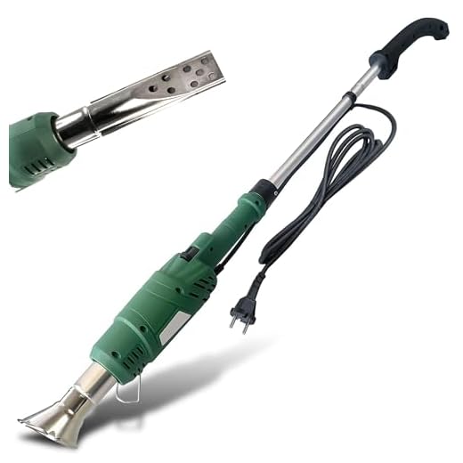 FISHTEC Elektrische thermische onkruidbrander 2000 W - 2-in-1: onkruidbrander + grillaansteker - Zonder gas en chemicaliën - Krachtige verwarming tot 600°C - 2 sproeiers - Afneembare handgreep