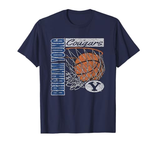 BYU Cougars Vintage Basketball 90's Navy Officially Licensed T-Shirt