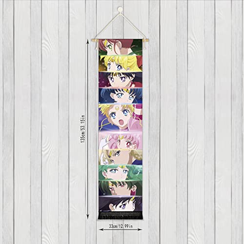 Hanging Poster Canvas Wall Art Banner Anime Japanese Beauty Girl Art Canvas Decor Sailor And Moon Characters' Eyes Tapestry For Wall Decor Hanging Tapestry Decoration For Room,Dorm Anime Lovers #TOP2