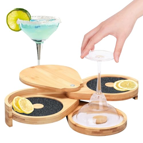 Margarita Salt Rimmer Set, 3 Tier Bar Glass Rimmer with Lid and 2 Sponges Handheld Citrus Juicer Bar Salt and Sugar Margarita for Bar and House Party, Bloody Mary, Manhattan Drinks