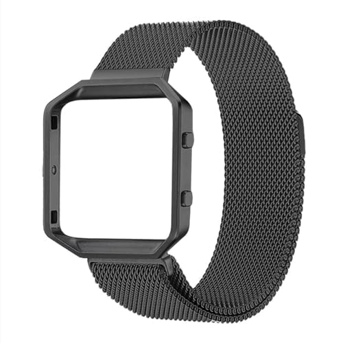 MroTech Magnetband kompatibel für Fitbit Blaze Armband Edelstahl mit Rahmen, Magnetarmband Ersatz für Blaze Ersatzarmband mit Frame Metallarmband für Männer und Frauen, Armband mit Frame (Schwarz) MroTech Magnetband kompatibel für Fitbit Blaze Armband Edelstahl mit Rahmen, Magnetarmband Ersatz für Blaze Ersatzarmband mit Frame Metallarmband für Männer und Frauen, Armband mit Frame (Schwarz)
