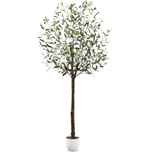 Best Choice Products 6.5Ft Artificial Olive Tree, Lifelike Faux Tree w/Planter Pot, Indoor Home Office Accent Decor Realistic Trunk, Fruit, Fake Plant