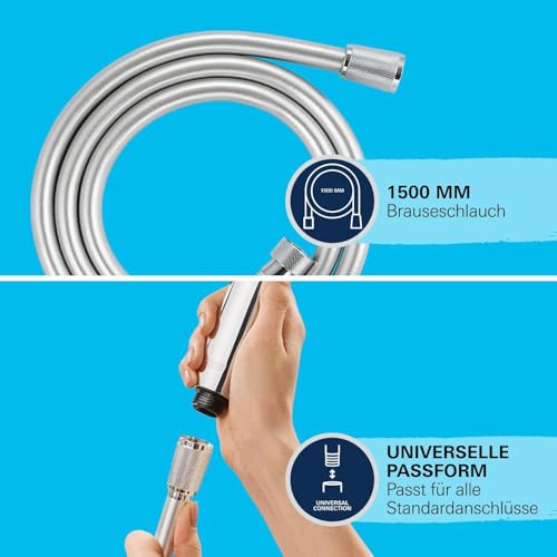 GROHE VitalioFlex Silver, Brauseschlauch 1,50m, TwistFree ohne Verdrehen – Ansicht 5