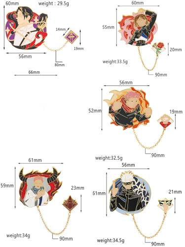 Image of Jjk Pins Anime Sukuna Cosplay Gojo Pin Gifts Women Men and Anime Lovers 11pcs