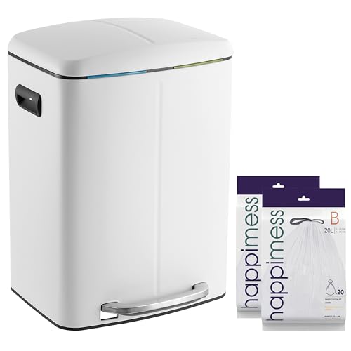 Caneca de Basura Happimess 10.6 gal Cilíndrica Blanca