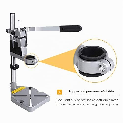 Support Universel de Perceuse à Colonne, Établi Robuste en Aluminium, Outil de Réparation d'Établi de Presse de Perceuse à Pince Support de Forage Vertical