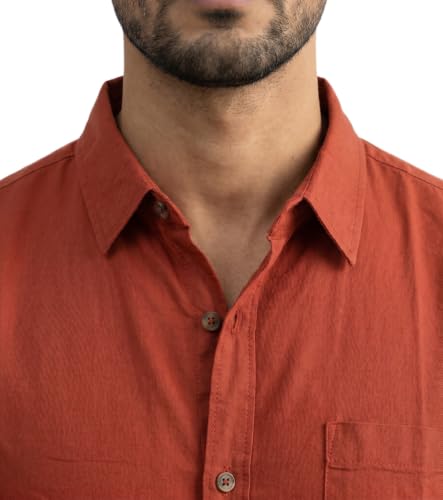 Image of Amazon Brand - INKAST Men Solid Cotton Shirt | Casual Wear | Basic Essential Plain Everyday & Office Wear | Full Sleeve | Regular Fit