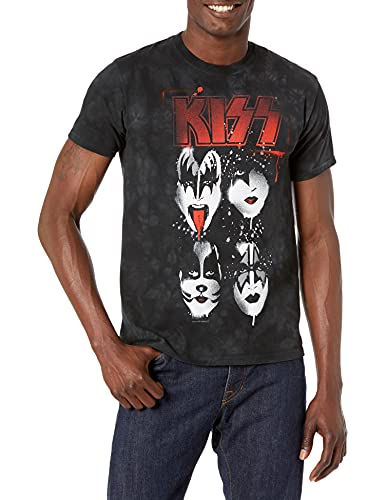 Kiss-Faces-T- Shirt- Noir Tie Dye - Les Beatles, Paul McCartney, John Lennon, RIngo Starr, George Harrison Kiss-Faces-T- Shirt- Noir Tie Dye