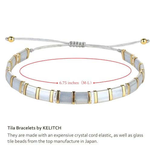 Image of KELITCH Colorful Tila Beaded Bracelets Women Strand Friendship Bracelet Handmade New Link Cuff Bracelets