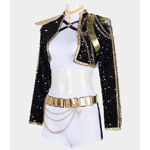 Girls and Adult Demon Costume Hunters, Black and Gold Dress Suit, Cosplay, Stage Costume