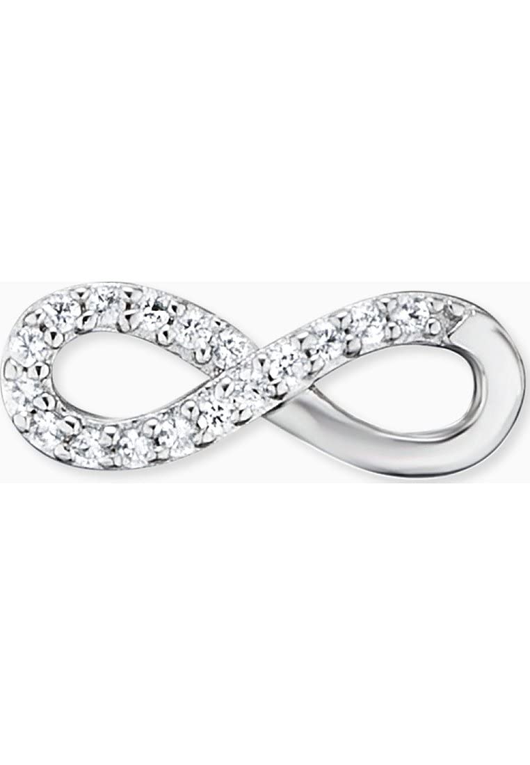 Angel Whisperer Infinity Stud Earrings | 925 Sterling Silver • 34 White Zirconia Stones • Elegant Minimalist Design • Ø 12mm