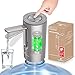 KitchenBoss-Dispensador de Agua Electrico-Bomba Agua Garrafa: Dosificador Agua Garrafas Portable,Carga Tipo C,para Botellas de 3.8-18.9 litros,Dosificador de Agua,Gris Plateado