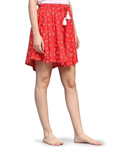 Image of B STORIES Women's Viscose Printed Lounge Culotte Shorts (Pack of 2)