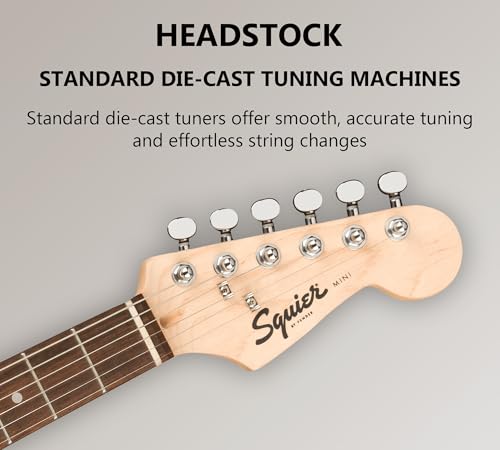 Image of Fender Squier 3 /4-Size Kids Mini Strat Electric Guitar - Red Bundle with Amplifier, Instrument Cable, Tuner, Strap, Picks, and Austin Bazaar Instructional DVD