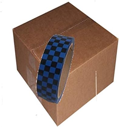 Laminated Checkerboard Outdoor Vinyl Tape 1 inch x 18 Yards (Blue/Black (Pack of 24))
