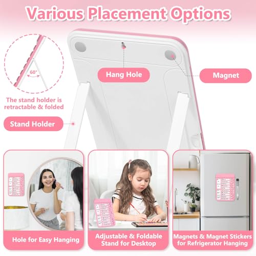 Image of Audab 2Pcs Dry Erase Chore Chart for Kids, Magnetic Checklist Board, My Chores Slider Chart to Do List Board, Routine Reward Chart Schedule Board Task Tracker for Home Refrigerator, Wall, Desk (Pink)