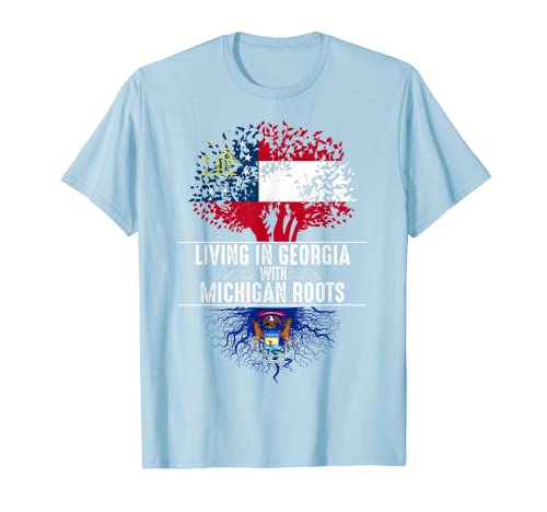 Georgia Home Michigan Roots State Tree Flag Camisa de regalo de amor Camiseta