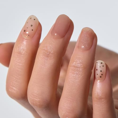 Image of ohora Semi Cured Gel Nail Strips | Pink, Marble, Glitter | N Sheer Blush