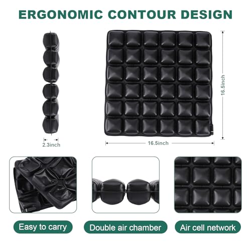 Coussin de siège gonflable mal de dos coccyx sciatique de 41,9 cm