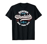 Grafica vintage del quartiere Queens di Woodside. Design classico New York New York in stile retrò