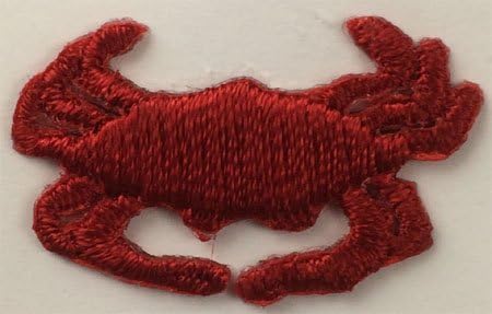 Crab Press-on Applique. 1-1/8" X 3/4" - 12 Pieces.