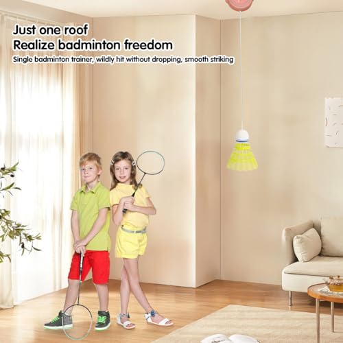 Badminton Rebound Trainer Tragbarer Badminton Trainer Trainingshilfe Badminton Badminton Einzelspieler Rückpralltrainer Badminton Selbstlerngerät für Badmintonplätze, Garten, Parks, Wohnzimmer, Balkon